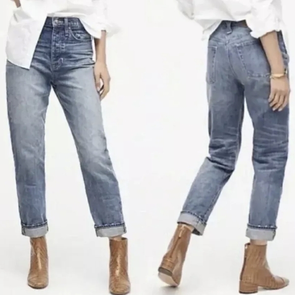 Point Sur Slouchy Boyfriend Jean Women's 27 Medium Wash Baggy Denim Distressed - Picture 9 of 9